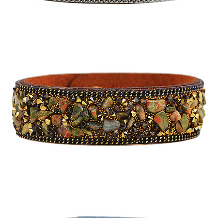 Flannelette Snap Bracelets BJEW-N0011-003B-1