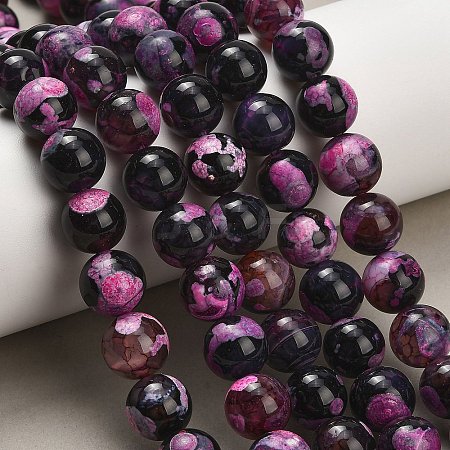 Natural Fire Crackle Agate(Dyed & Heated) Beads Strands G-K425-A06-12mm-1