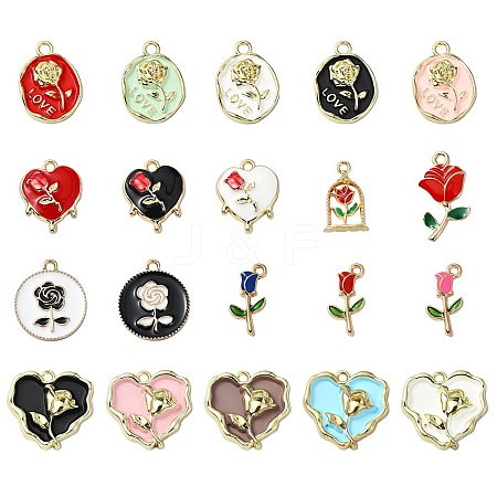 20Pcs 20 Styles Alloy Enamel Pendants ENAM-YW0004-02-1