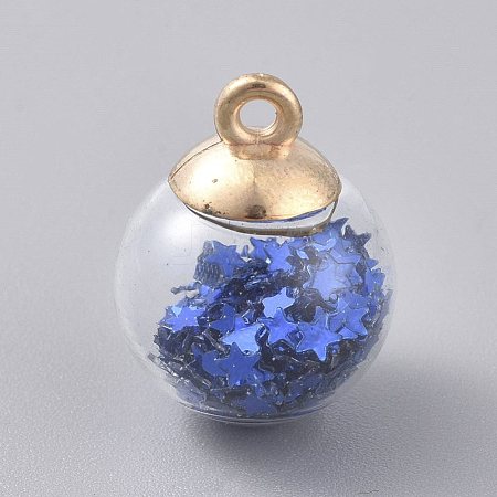 Glass Ball Pendants GLAA-WH0015-26E-1