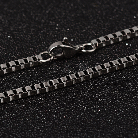 201 Stainless Steel Box Chain Necklaces X-NJEW-O096-07-1