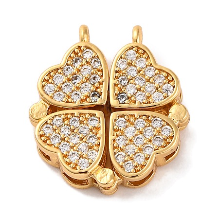 Brass Micro Pave Cubic Zirconia Pendants KK-U039-01G-1