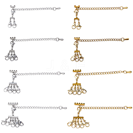 8Pcs 2 Colors 304 Stainless Steel Lobster Claw Clasps FIND-DC00001-1