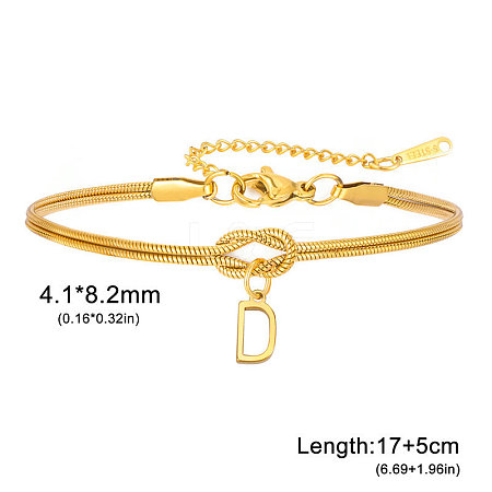 304 Stainless Steel Initial Charm Bracelets FS-WGD8E41-14-1