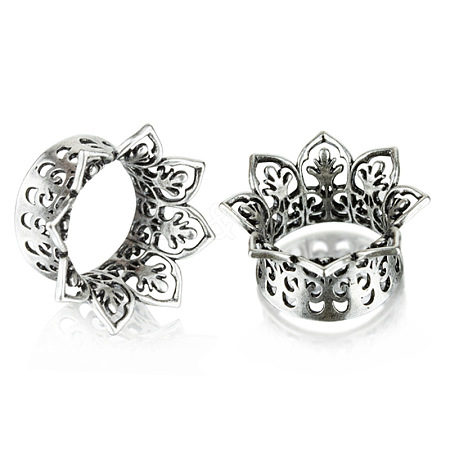 Hollow Out Flower Brass Alloy Ear Tunnels FS-WG7C815-08-1