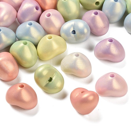 UV Plating & Spray Painted Opaque Acrylic Beads OACR-G047-04-1