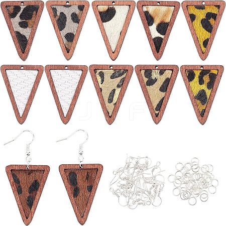 Olycraft 12Pcs 6 Style Eco-Friendly Cowhide Leather Pendants FIND-OC0001-92-1