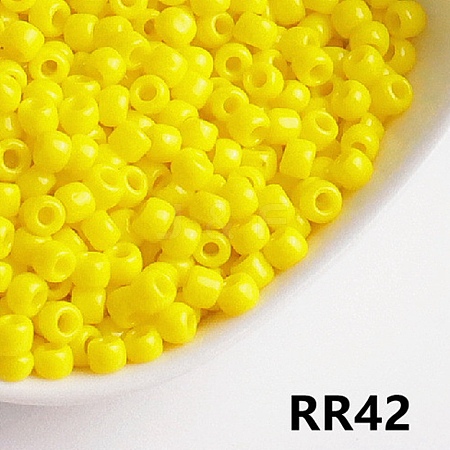 Opaque 6/0 Glass Seed Beads SEED-I013-4mm-RR42-1