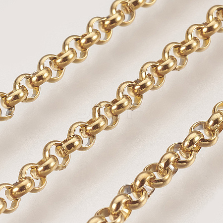 Ion Plating(IP) Handmade 304 Stainless Steel Rolo Chains STAS-P200-22G-1