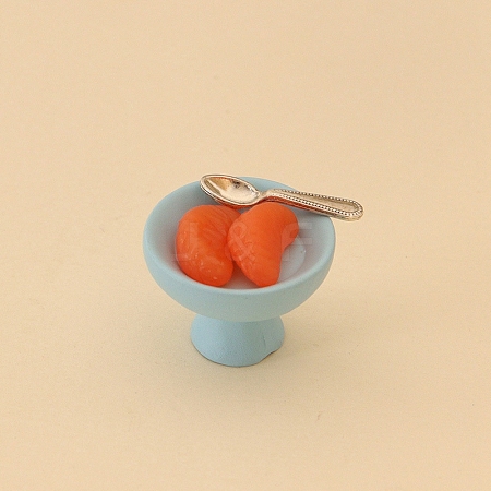 Resin Fruit & Bowl with Alloy Spoon Mini Model PW-WG8B840-01-1