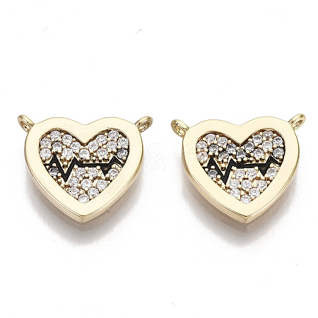 Brass Micro Pave Clear Cubic Zirconia Charms LS-KK-S356-073-NF-1