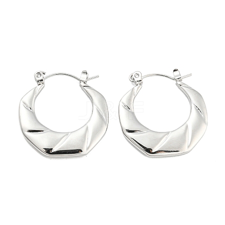 Twist Ring 304 Stainless Steel Hoop Earrings for Women EJEW-C067-04P-1