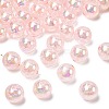 AB Color Transparent Crackle Round Acrylic Beads CACR-S006-01-1