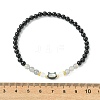 2Pcs Natural Selenite & Labradorite & Black Tourmaline & Shell Beaded Stretch Bracelets BJEW-JB13830-5