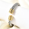 304 Stainless Steel Cuff Bangles BJEW-P310-26A-GP-1