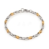 201 Stainless Steel Link Chain Bracelets for Men Women BJEW-B143-03GP-4