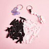 100Pcs 2 Colors Plastic Badge Strap Clip Carabiner Keychain Key Chain Connector Plastic Keychain Clip for Card Holder JX292A-5