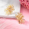 Brass Stud Earrings EJEW-S249-02G-3