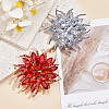 2Pcs 2 Colors Flower Alloy Glass Rhinestone Lapel Pins for Wedding Party JEWB-DR0001-07A-4