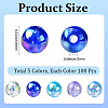 5 Colors Transparent Acrylic Beads MACR-PA0001-03B-01-2