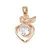 Brass Micro Pave Cubic Zirconia Pendants KK-E795-27KCG-02-1