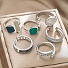 Alloy Open Cuff Rings Sets PW-WG1DCCB-01-2