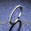 Rhodium Plated 925 Sterling Silver Micro Pave Cubic Zirconia Plain Band Rings WGF7D9C-11-1