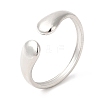 Non-Tarnish Ion Plating(IP) 201 Stainless Steel Open Cuff Ring RJEW-E063-44P-1