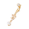 Butterfly Cubic Zirconia Charm Belly Ring AJEW-F057-15G-1