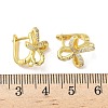 Brass Micro Pave Clear Cubic Zirconia Bowknot Hoop Earring Findings KK-G536-12G-3