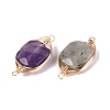 Natural & Synthetic Mixed Gemstone Connector Charms G-Q606-27KCG-2