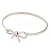 Bowknot Brass Plain Bangles for Women BJEW-F477-06P-2