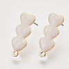 Iron Enamel Stud Earring Findings IFIN-N003-08D-1