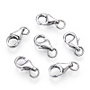 Rhodium Plated 925 Sterling Silver Lobster Claw Clasps STER-T004-82B-P-3