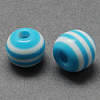 Round Striped Resin Beads RESI-R158-10mm-05-1