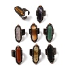 Natural Gemstone Cuff Open Rings GG-CBAB410-01-2