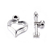 Tibetan Style Heart Toggle Clasps LF1109Y-1