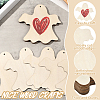 Halloween Theme Unfinished Wood Pendant Decorations HJEW-WH20003-47B-3