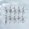 316L Surgical Stainless Steel Clear Cubic Zirconia Curved Barbell Belly Rings WG7644D-07-1