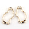 Rack Plating Alloy Kitten Open Back Bezel Pendants PALLOY-S047-02E-FF-1