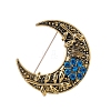 Moon Zinc Alloy Rhinestone Brooches PW-WGA4F50-01-1