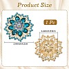 Flower Alloy Rhinestone Brooches for Backpack Clothes JEWB-WH20011-02E-2