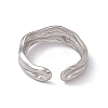 Non-Tarnish 304 Stainless Steel Twist Wave Open Cuff Ring for Women X-RJEW-C045-23P-3