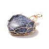 Natural Sodalite & Freshwater Pearl Pendants PALLOY-JF01661-03-2