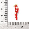 Brass Micro Pave Cubic Zirconia & Enamel Pendants KK-Q098-35G-A-3