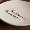 Brass Line Tassel Stud Earrings FS-WGBE0DD-01-1