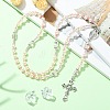 Glass Pearl Rosary Bead Necklace NJEW-TA00082-01-5