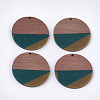 Tri-color Resin & Walnut Wood Pendants RESI-S358-75A-1