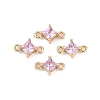 Brass Pave Glass Rhombus Links Connector Charms X1-GLAA-Q088-001A-1