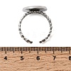 Hollow Flower 304 Stainless Steel Cuff Ring Components STAS-P454-03D-P-3